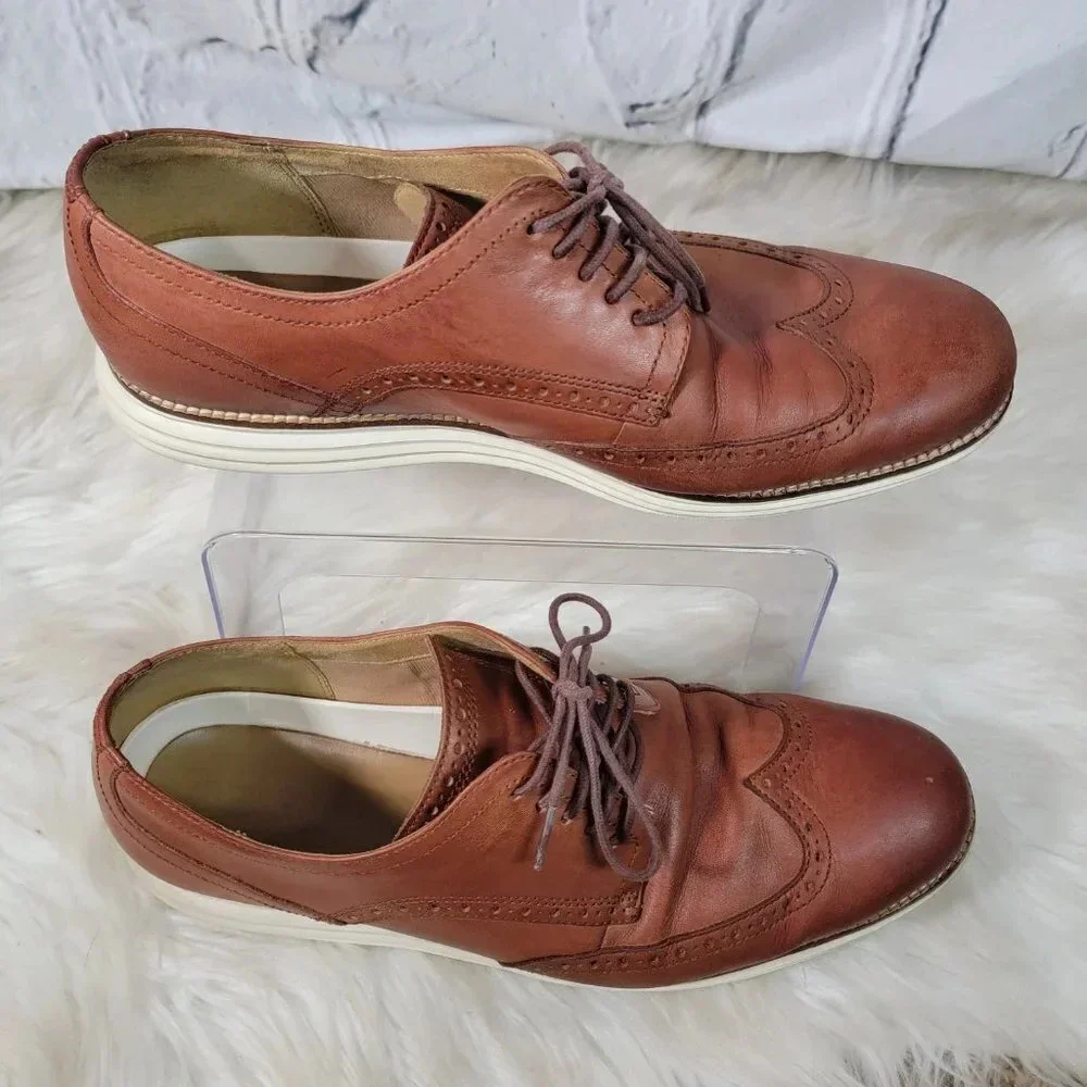 Cole Haan‎ Mens 12 Øriginal Grand Wingtip Oxford Brown Tan Office Shoes Loafer